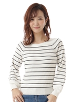 4WAY長袖リブニット/ボーダー
