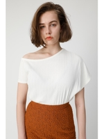 ASYMMETRY SHOULDER トップス/O/WHT1