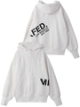 BIG SLEEVE ZIP HOODED TOP/ホワイト