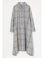 CHECK FLARE SHIRT ドレス/GRY