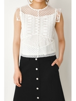 COMBI LACE TOPS/WHT