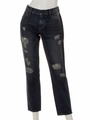 CROP RELAX SKINNY/ブルー×ブラック