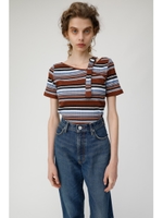 CUT OUT RIB Tシャツ/柄BRN5