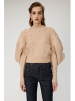 DECORATIVE PUFF SLEEEVE ニット/L/BEG1