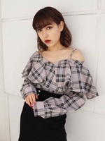 FRILL SHOULDER TOPS/MIX