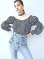GATHER SLEEVE CHOKER TOPS/MIX
