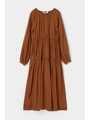 GATHER TIERED FLARE ドレス/BRN