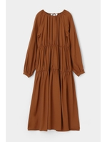 GATHER TIERED FLARE ドレス/BRN