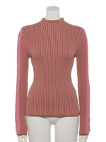 GIVE OVER KNIT TOP/CAMEL W HIBISCUS