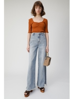 HI WAIST FRINGE ワイドパンツ/L/BLU1