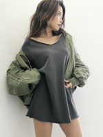 HONEYBUNNYリバーシブルMAー1/KHK(カーキ×ピンク)