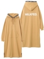 LACE-UP LOGO HOODED DRESS/ベージュ