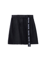 LOGO BELT DENIM SKIRT/ブラック