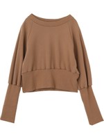 LONG RIB TOP/ベージュ