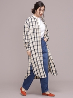 Lee/別注チェックシャツワンピース/ベージュ