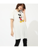 MICKEY LONG SLIT TEE/O/WHT1