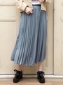 SSサテンプリーツスカート/ブルー