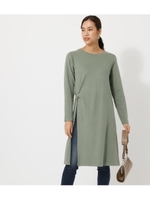 TWIST SLIT LONG TOP/KHA