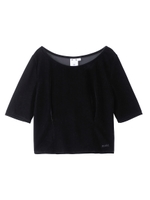 VELOUR S/S TOP/ブラック