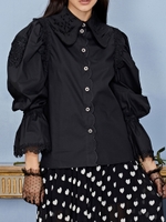 Victoria Scallop Shirt/BLACK