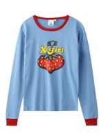 X-girl × HYSTERIC GLAMOUR BERRY L/S BABY TEE/ライトブルー