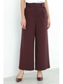 [ウォッシャブル]　ベルト付きワイドパンツ/ワイン(070)
