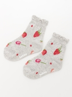 [ベビー]ベリーチェリージャカードソックス/ライトグレ-