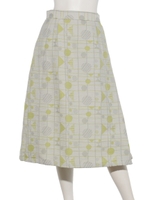 conges payesモビールジャガードスカート/グレー系