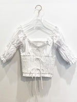 cotton puffsleeve blouse/white