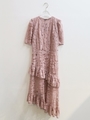 heart lace one-piece/pink