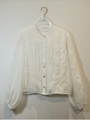 line frill blouse/white