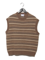 osoroフェアアイルニットベスト/ブラウン