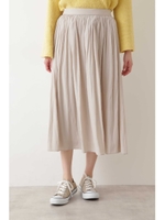 ｜美人百花 4月号掲載｜[洗える]サテンギャザーミディースカート◆/ベージュ(040)