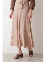 ｜美人百花 4月号掲載｜ニットプリーツスカート/ベージュ(040)