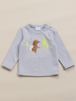 ［ベビー・アーティストコラボ］アートアニマルプリント長袖Ｔシャツ/ブルー