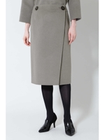 《B ability》バイカラーリバーセットアップスカート/モカグレー1(021)