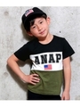 【ANAP KIDS】 USAフラッグ切替Tシャツ/ブラック(027)