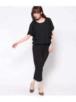 【AULI】 袖フリルセットアップ/ブラック(027)