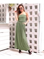 【Anap USA】 ロングベアワンピース/カーキ(014)