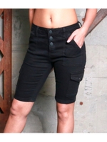 【AnapUSA】センターボタンウォッシュサイクリングパンツ/ブラック(027)