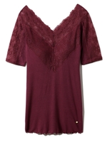 【Chacott】レースコンビプルオーバー/WINE