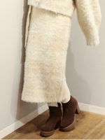 【C】BIGチェックニットミディタイトスカート/IVY