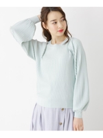 【GISELe4月号掲載】【洗える】抗菌防臭袖コンシャスリブニット/ライトグリーン(021)