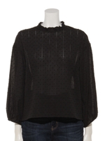 【HONEY CHURCH】スノーカットボイルブラウス/黒