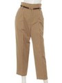 【Hamac】ビットベルト付ストライプパンツ/BEIGE