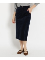 【Lサイズあり】コーデュロイタイトスカート/ネイビー(093)