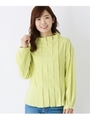 【M-L】タックデザインブラウス/イエロー(032)