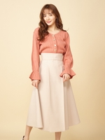 【MIIA×鈴木愛理コラボ】タックフレアスカート/ベージュ