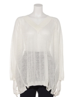 【NOLLEY’S sophi】リネン１００ＶネックＰ／Ｏ/オフ