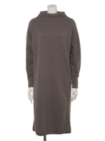 【NOLLEY’S】フォックス天竺×ガーターゆるネックプルオーバーニット/グレーベージュ